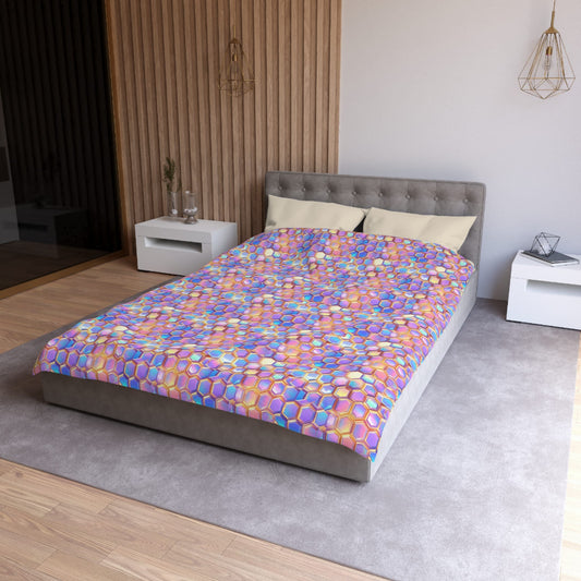Aurora Hexagons Microfiber Duvet Cover