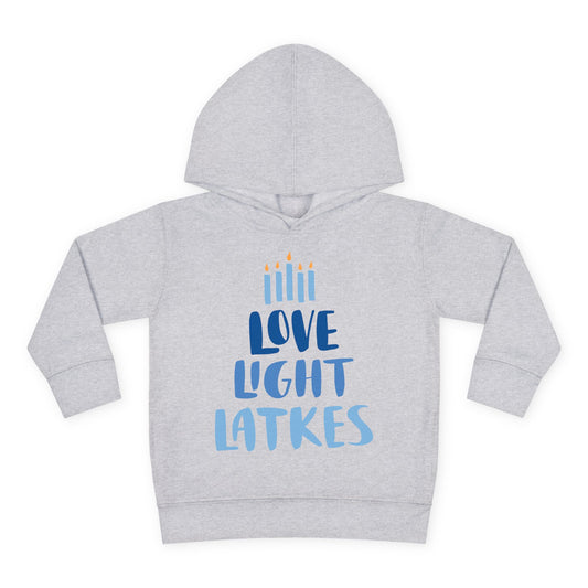 Hanukkah Love Light Latkes Toddler Pullover Fleece Hoodie