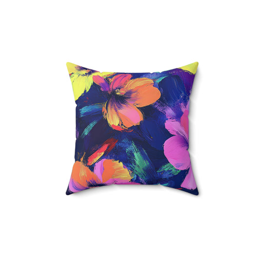 Watercolor Flowers Throw Pillow