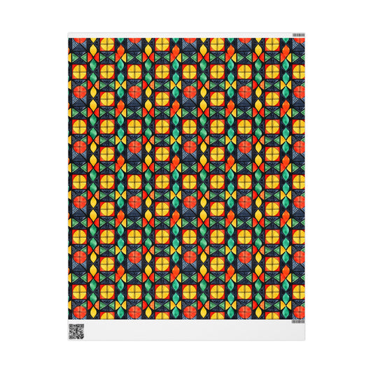 Candlelight Burst Kwanzaa Wrapping Paper