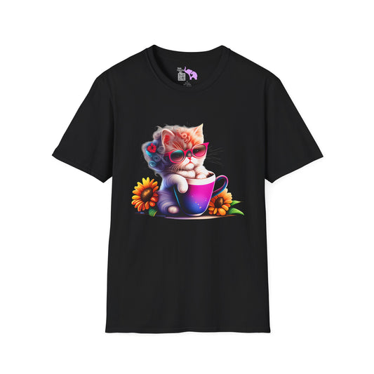 Cool Sunflower Kitten 3 Adult T-shirt