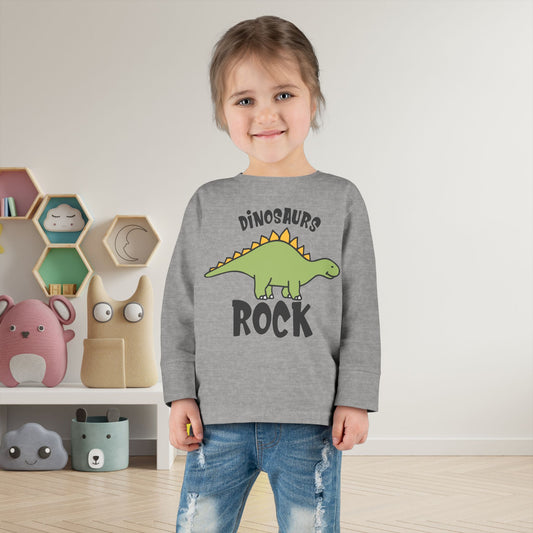Dinosaurs Rock Toddler Long Sleeve Tee