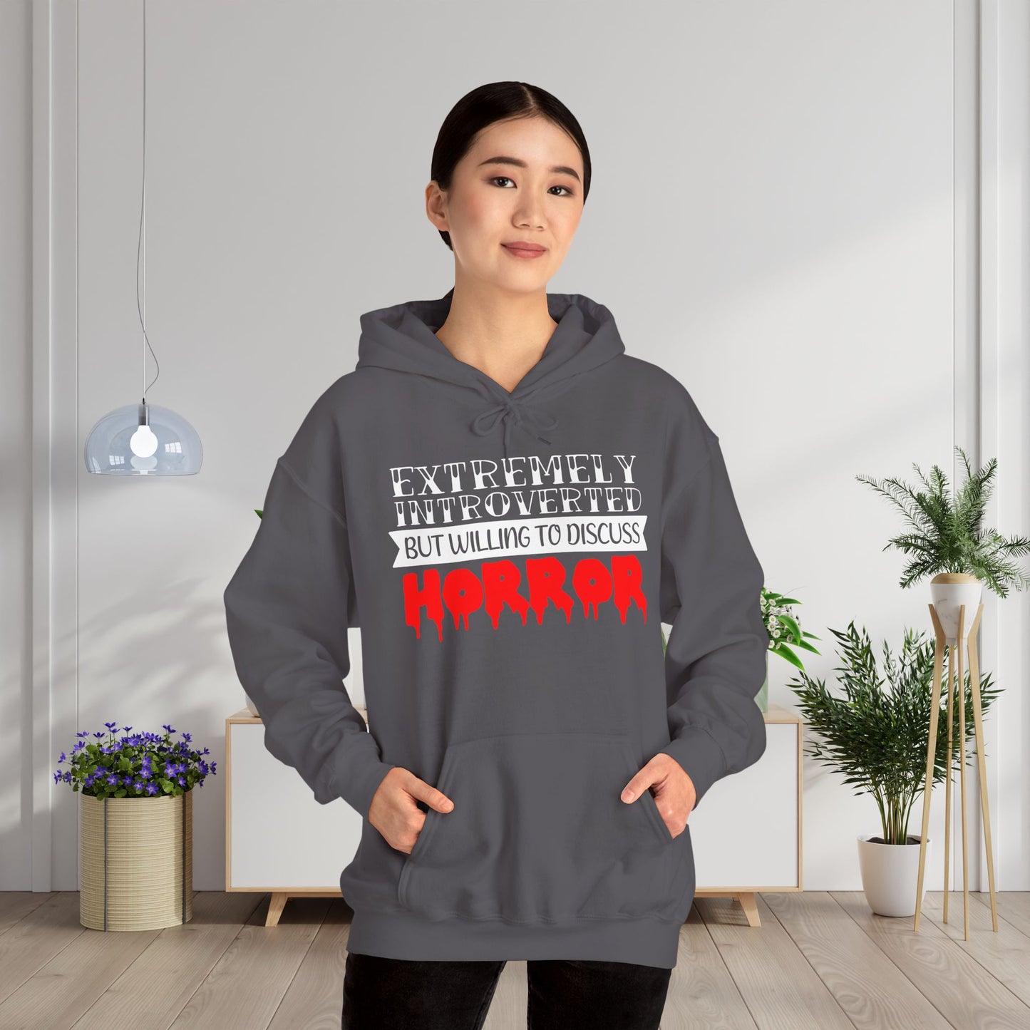 Extremely Introverted But Willing To Discuss Horror Heavy Blend™ Hooded Sweatshirt