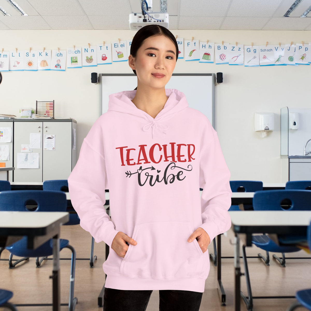Teacher Tribe Heart Adult Heavy Blend™ Hoodie
