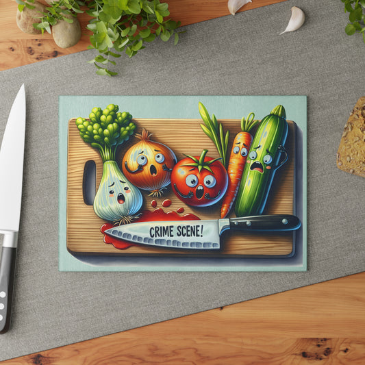 Kitchen Crime Scene 4 Glass Cutting Board