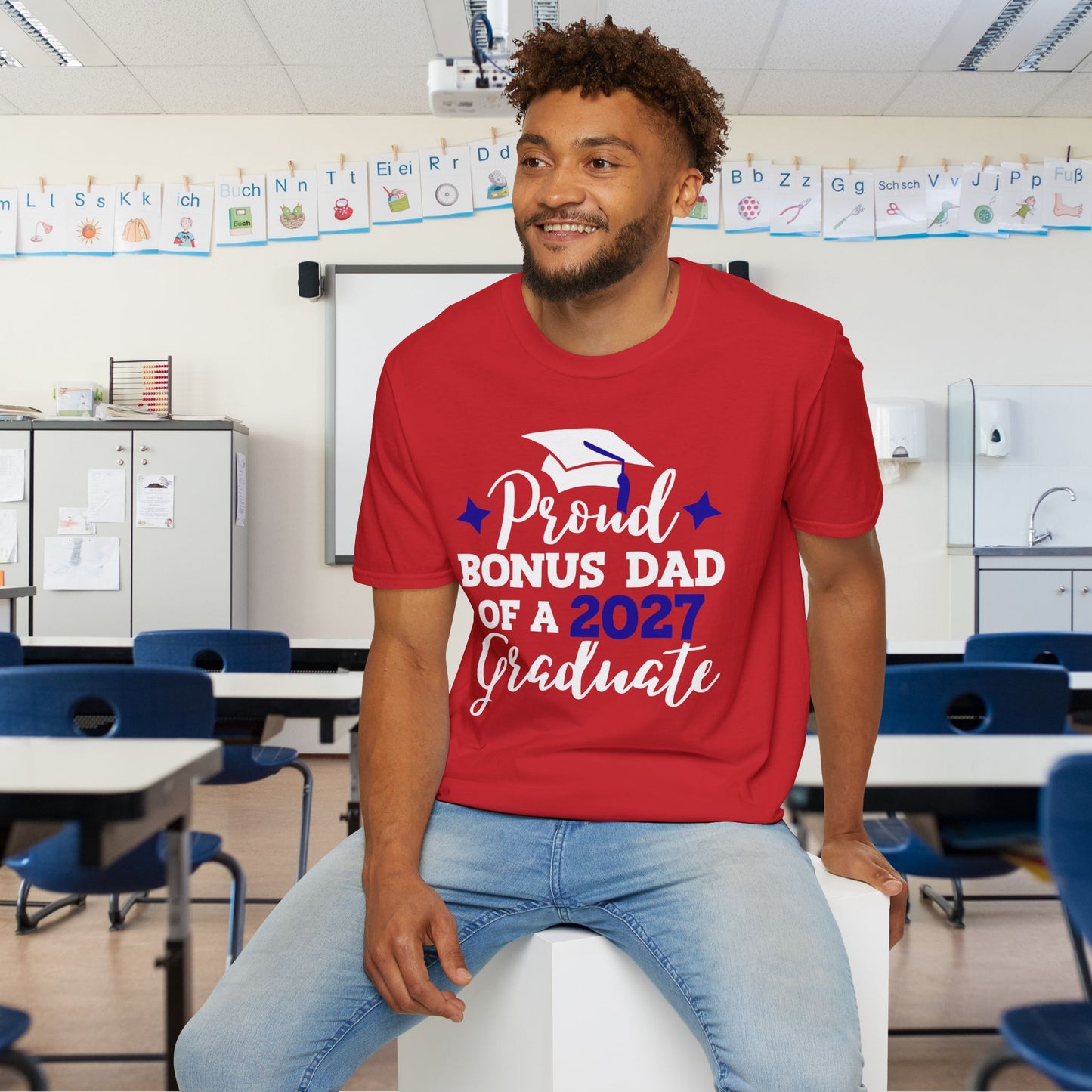 Proud Bonus Dad of a 2027 Graduate Adult T-shirt