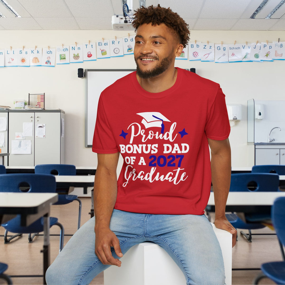 Proud Bonus Dad of a 2027 Graduate Adult T-shirt