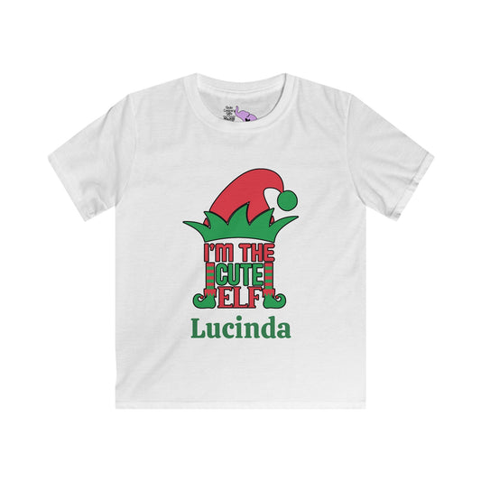 I'm The Cute Elf Personalized Youth Softstyle Tee