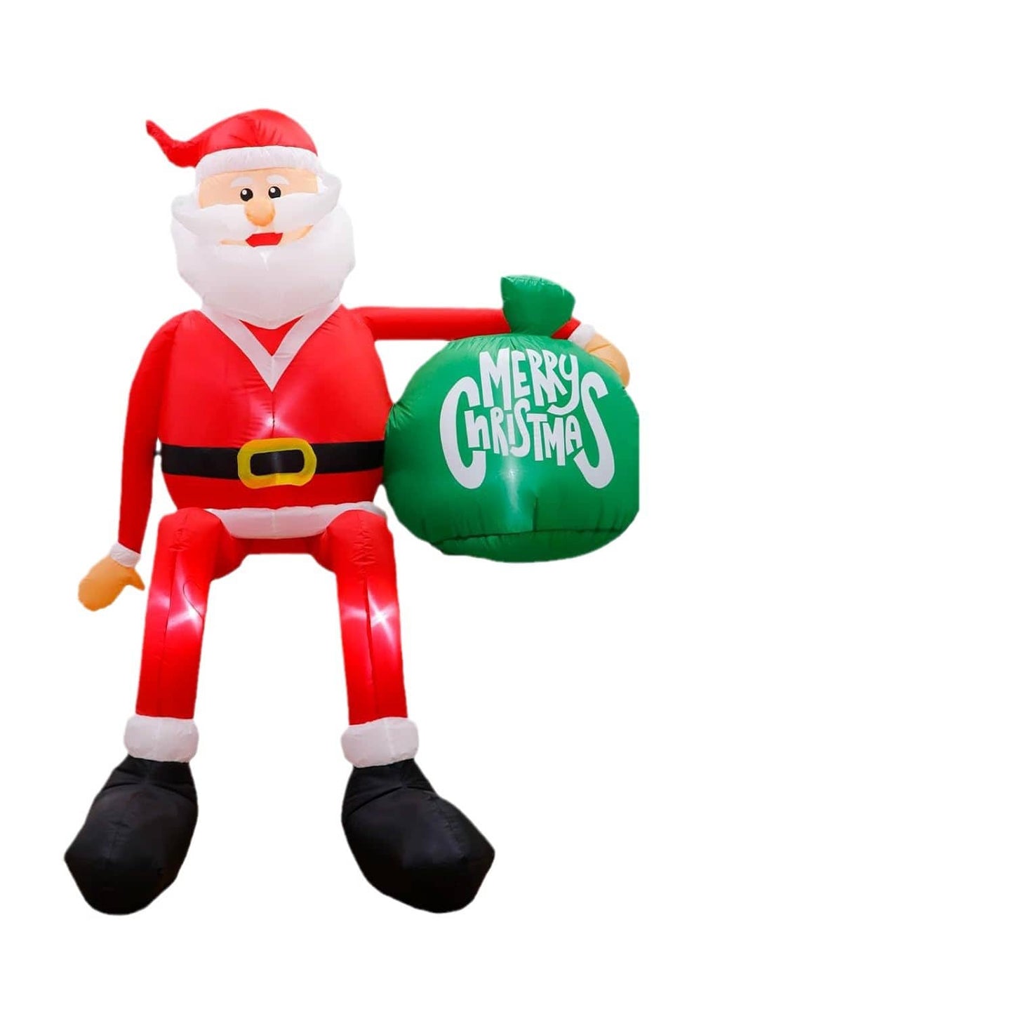Roof-Sitting Santa Inflatable Christmas Decoration
