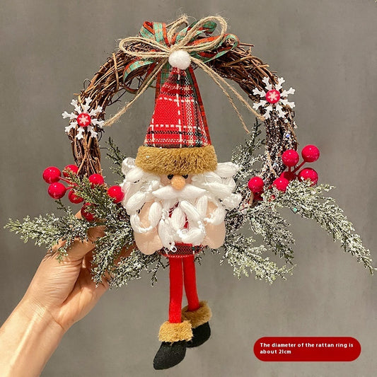 Grapevine Woven Santa Claus Christmas Wreath
