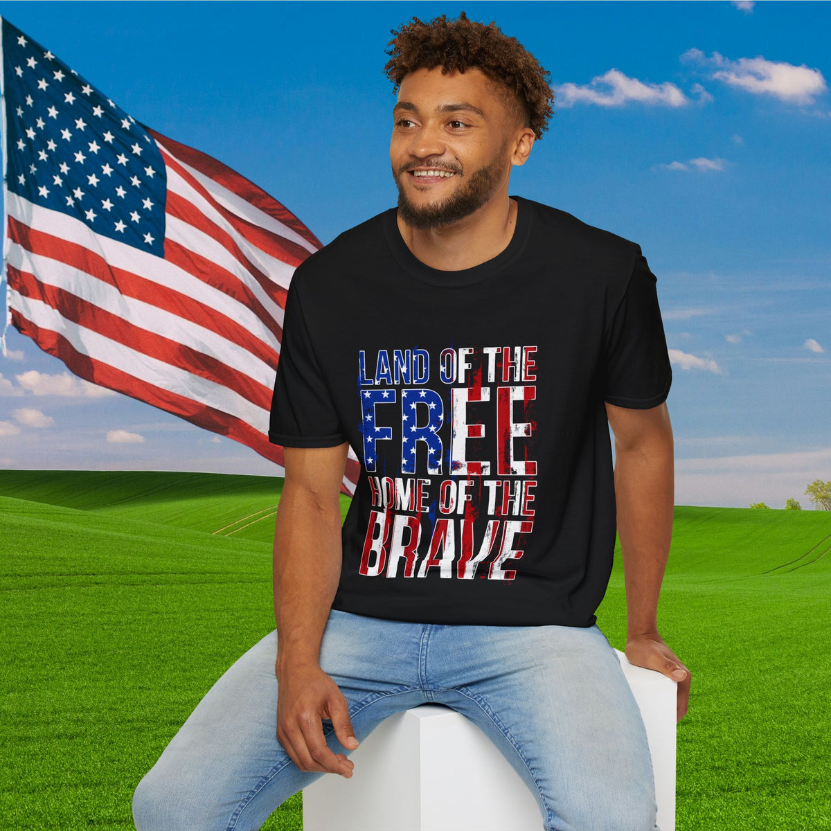 Land of the Free Home of the Brave Adult T-Shirt