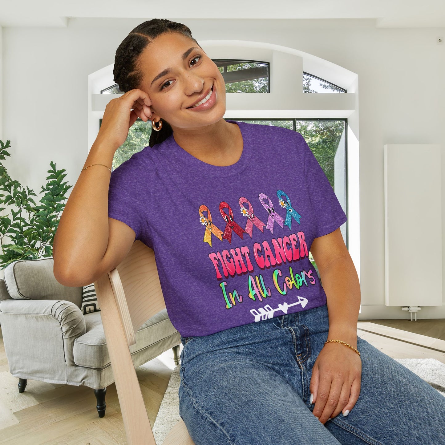 Fight Cancer in All Colors 1 Adult T-shirt