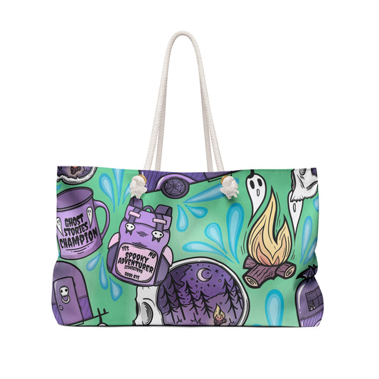 Spooky Camping (Green/Purple) Weekender Bag