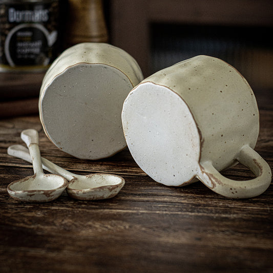 Rough Stone-Like Hand-crafted Mug w/Matching Available Spoons