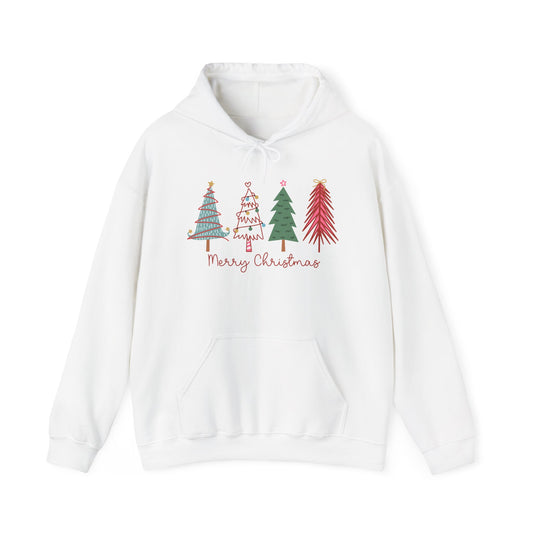 Merry Christmas Trees Adult Heavy Blend™ Hooded Sweatshirt