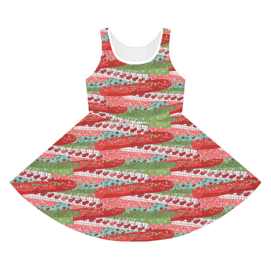 Cherry Lane Print Girls' Sleeveless Sundress