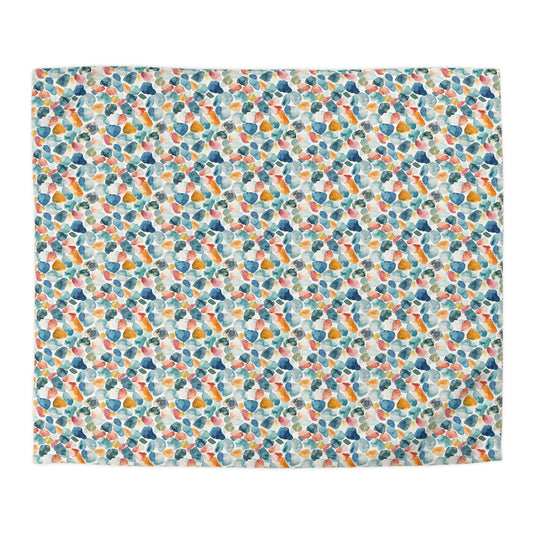 Watercolor Pebble Terrazzo Microfiber Duvet Cover