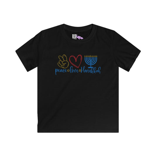 Peace Love Hanukkah Youth Softstyle Tee