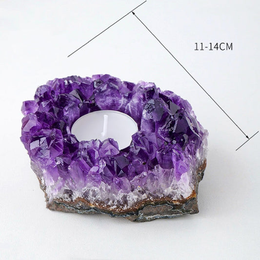 Natural Amethyst Candle Holders