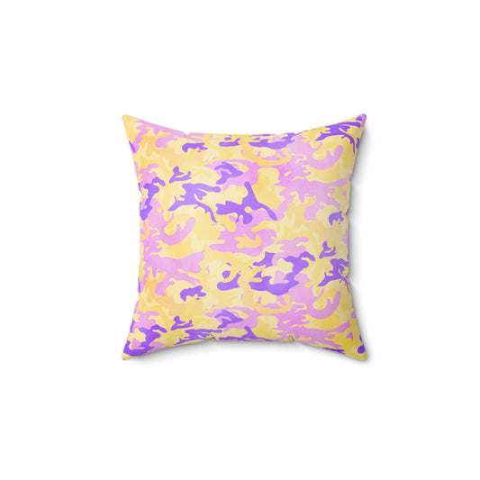 Peach Sorbet Camo Throw Pillow