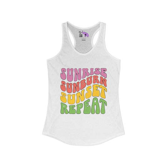 Sunrise Sunburn Sunset Repeat Women's Ideal Racerback Tank