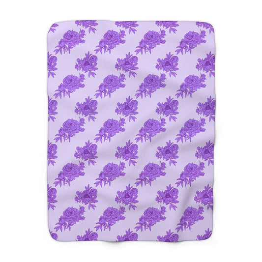 Royal Orchid Peonies Fleece Blanket