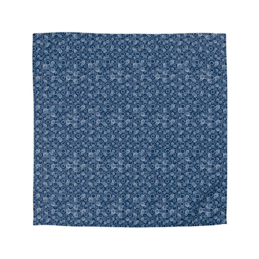 Blue Hexagons Microfiber Duvet Cover