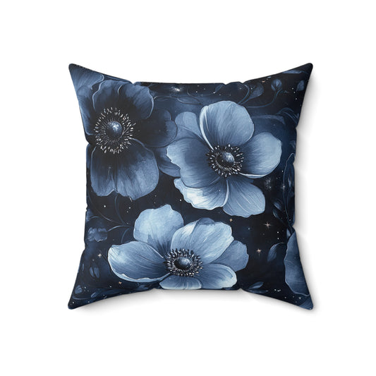 Midnight Blossoms Throw Pillow