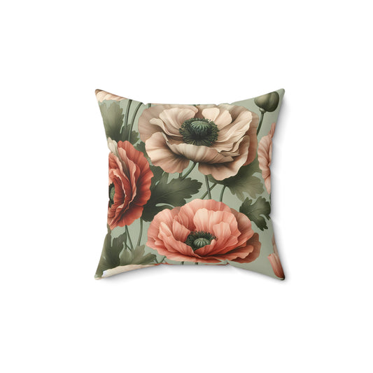Blushing Poppy Throw Pillow