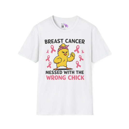 Breast Cancer Messed With The Wrong Chick Adult Unisex Tshirt