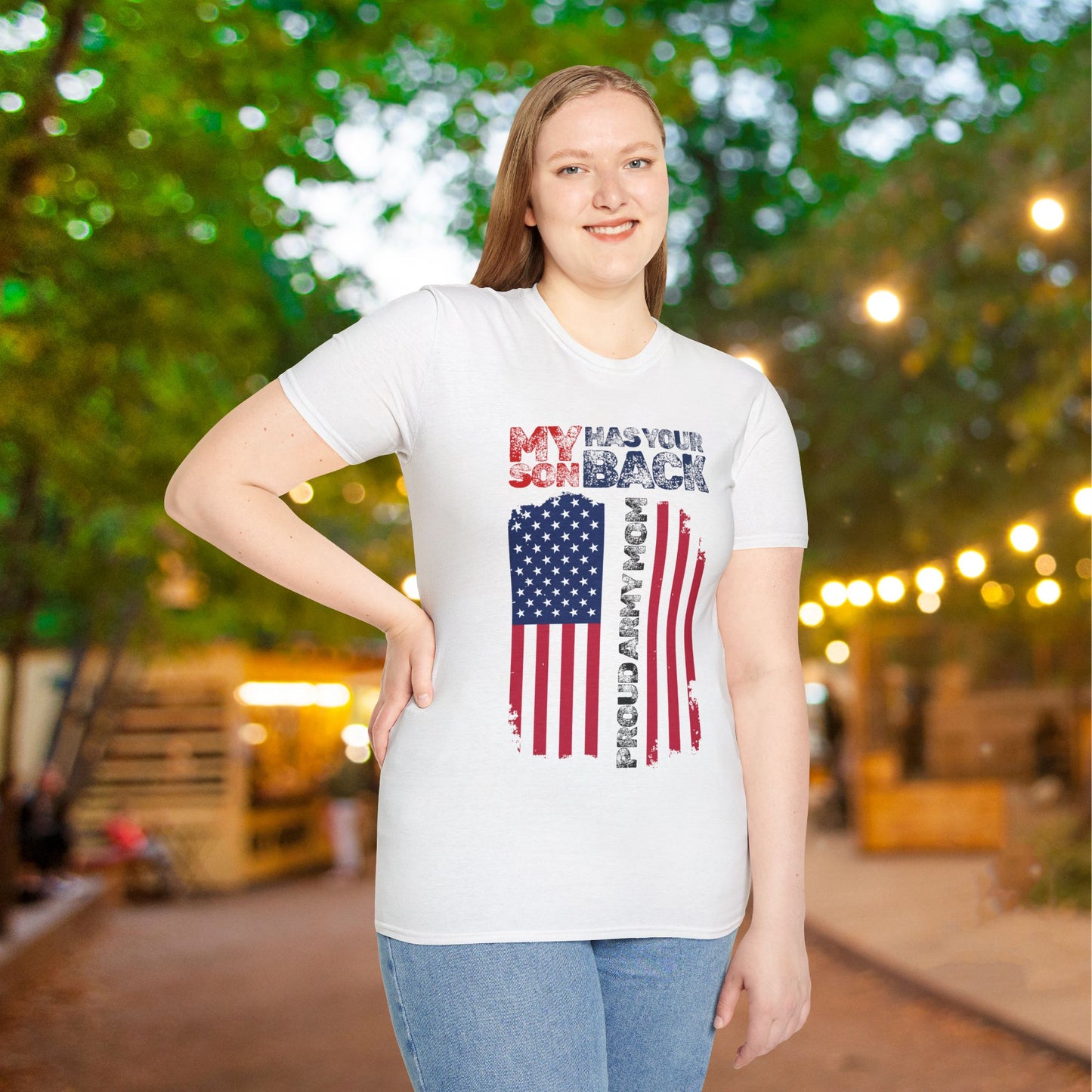 My Son Has Your Back Proud Army Mom Adult T-shirt