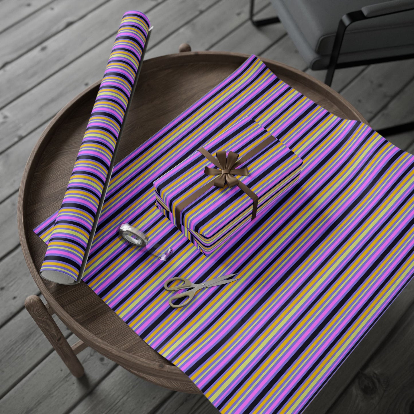 Midnight Pop Stripes Gift Wrap