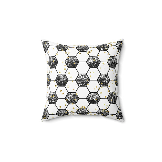 Soccer Gold Rush Throw Pillow