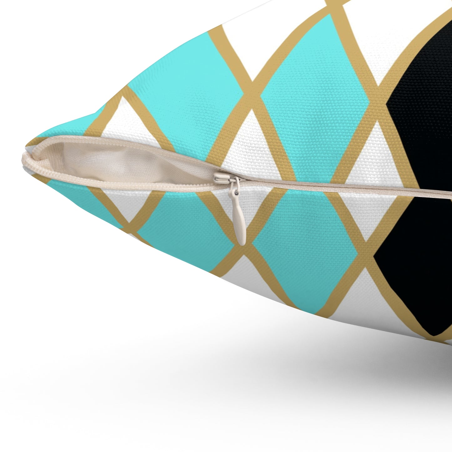 Teal/White Harlequin Throw Pillow