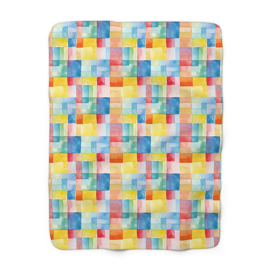 Mosaic Meadows Sherpa Fleece Blanket