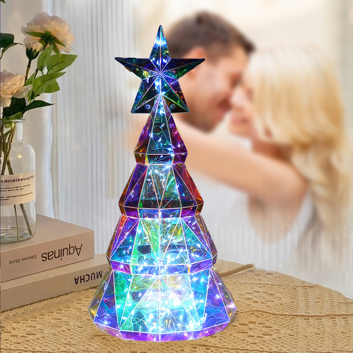 Colorful Iridescent Luminous Christmas Tree