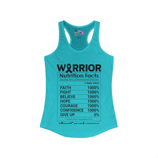 Warrior Nutrition Facts (Cancer) Women's Ideal Racerback Tank