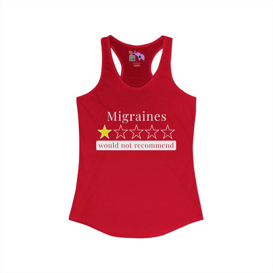 Migraines 1 Star Would Not Recommend Women's Ideal Racerback Tank