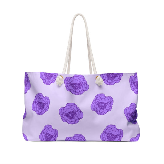 Lilac Mist Peonies Weekender Bag