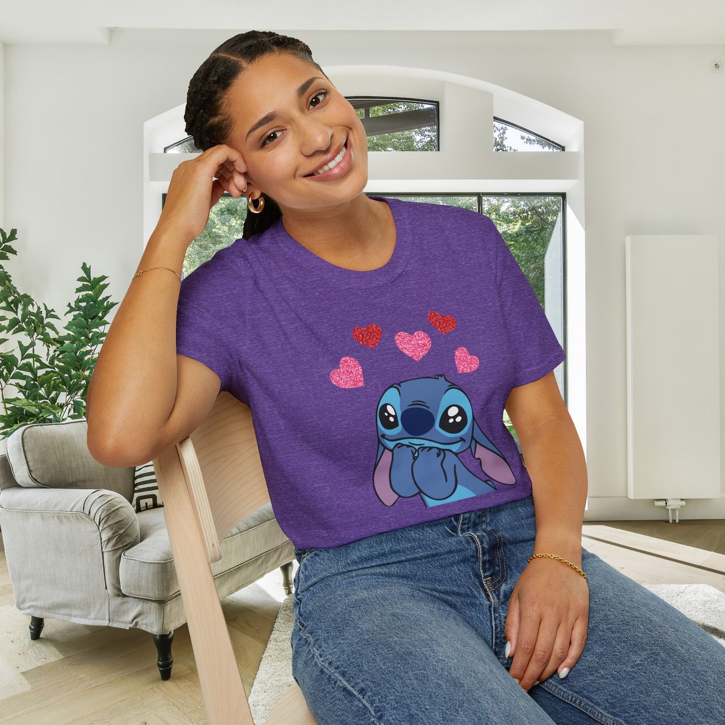 Stitch in Love Adult T-shirt