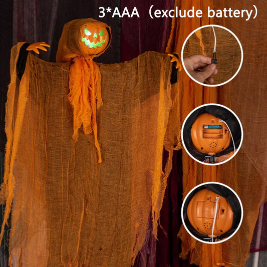 Ghostly Pumpkin Head Animatronic w/Sound Effects