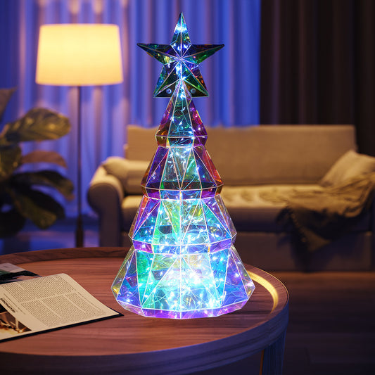 Colorful Iridescent Luminous Christmas Tree