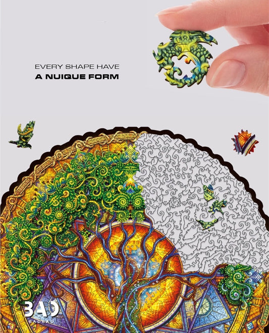 Intricate Wooden Irregular Mandala Circular Puzzles