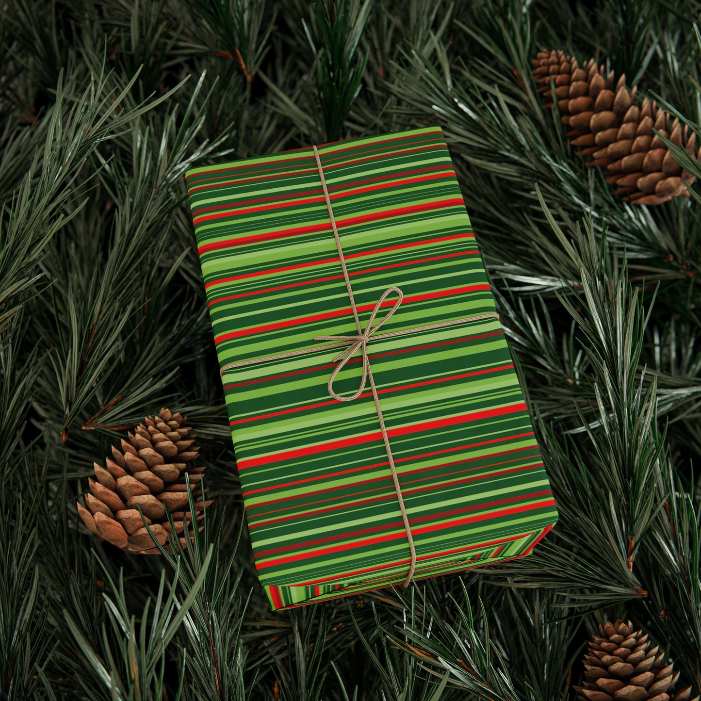 Christmas Cheer Stripes Wrapping Paper