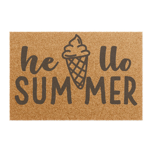 Hello Summer w/Ice Cream Coconut Fiber Doormat