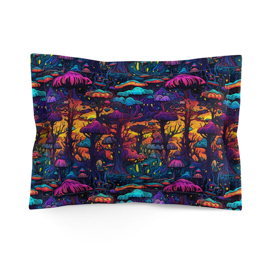 Psychedelic Spore Forest Microfiber Pillow Sham