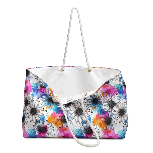 Watercolor Daisy Dream Weekender Bag