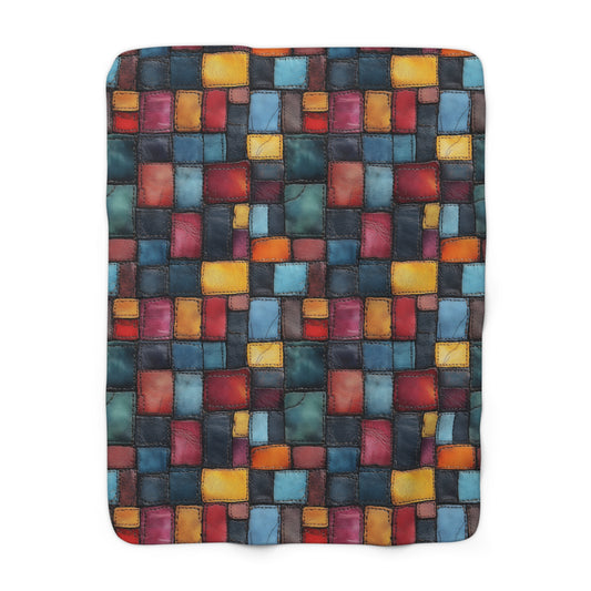 Colorblock Craze Sherpa Fleece Blanket