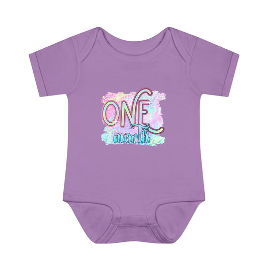 Pastel Wild One Milestone Baby Bodysuit-One Month