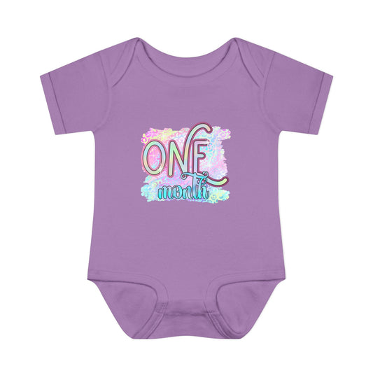 Pastel Wild One Milestone Baby Bodysuit-One Month